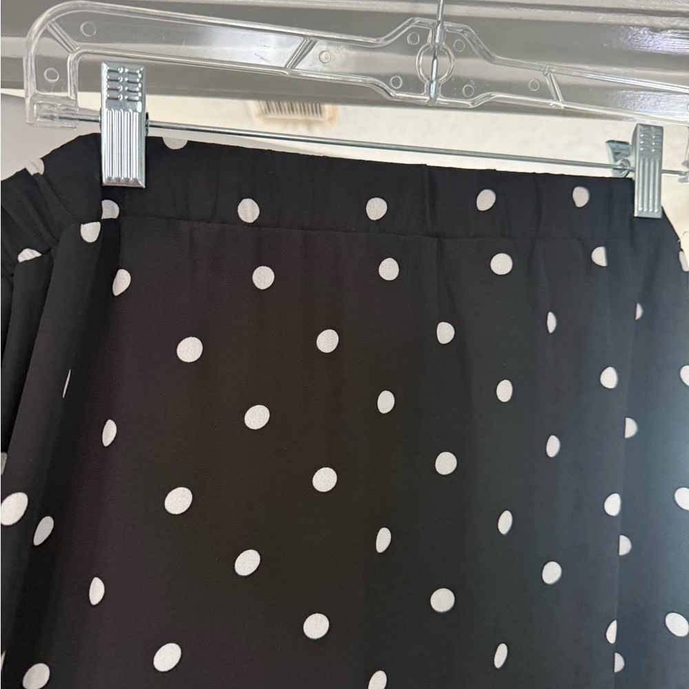 Anne Klein Black and White Polka Dot Midi Skirt - Picture 4 of 5